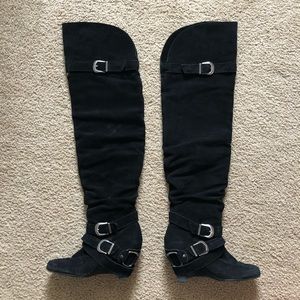 Blacks over the knee boots